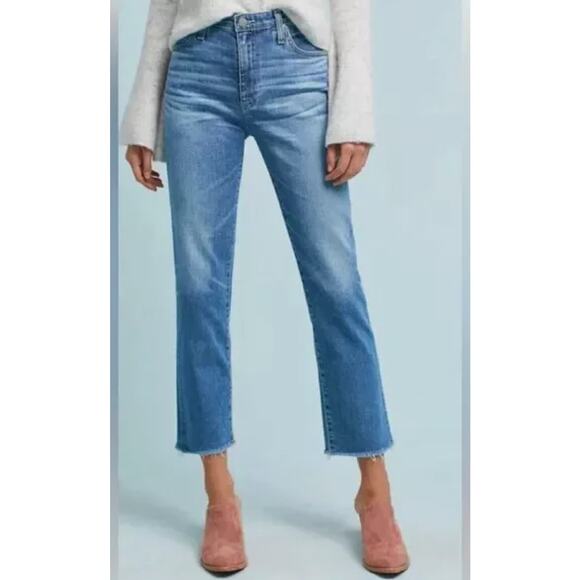 AG Adriano Goldschmied Sz 31 Isabelle High Rise‎ Straight Crop Jeans Made in USA - Picture 1 of 14